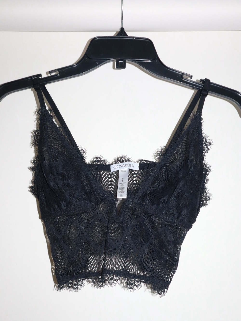 Cosabella Black Lace V-Plunge Longline Bralette - Picture 3 of 4